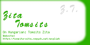 zita tomsits business card